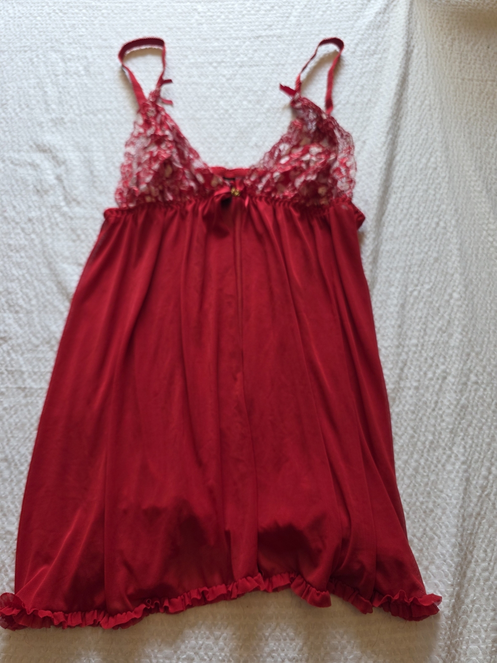Daisy Fuentes Red Lace Babydoll Chemise Xl